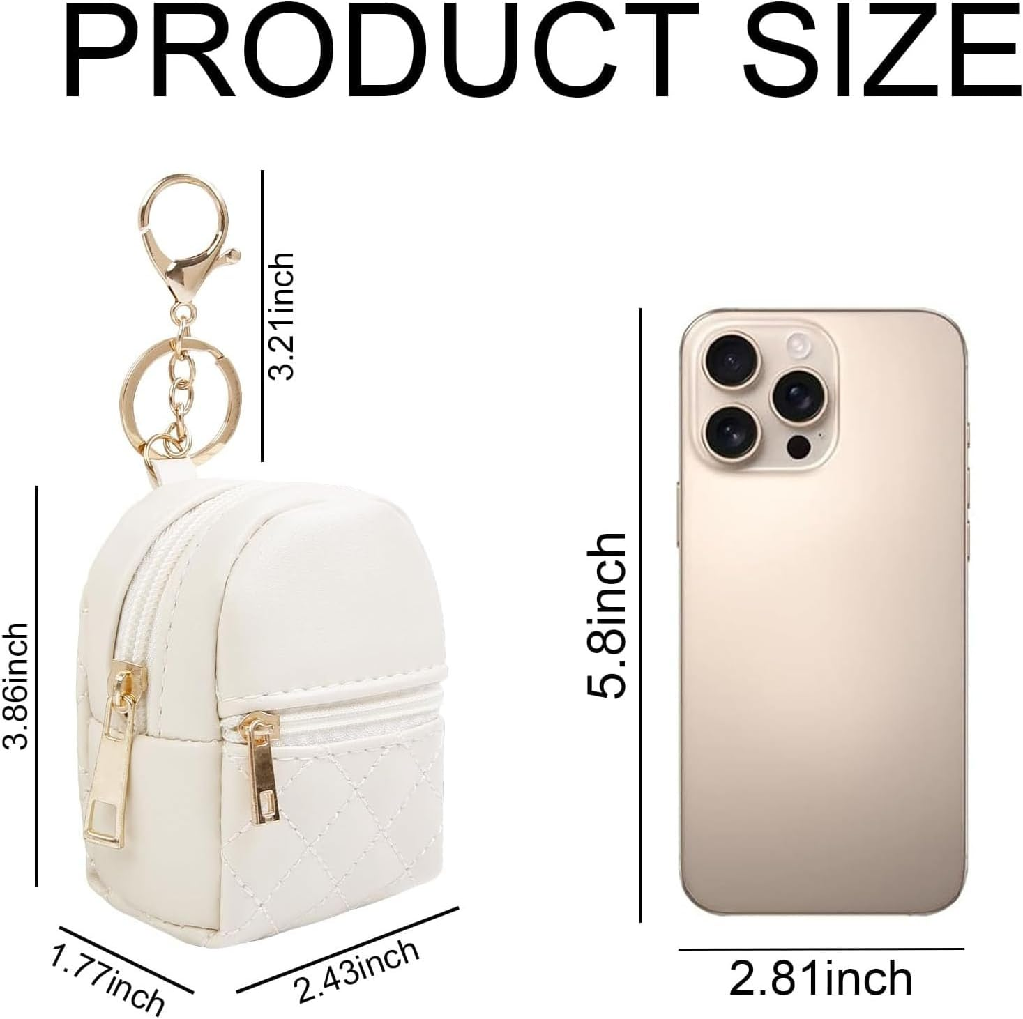 4Pcs Mini Backpack Keychain,Cute Cosmetic Bag for Women,Pu Leather Makeup Bag Key Pocket Lipstick Bag Card Holder Data Cable Organizer Zipper image number 3