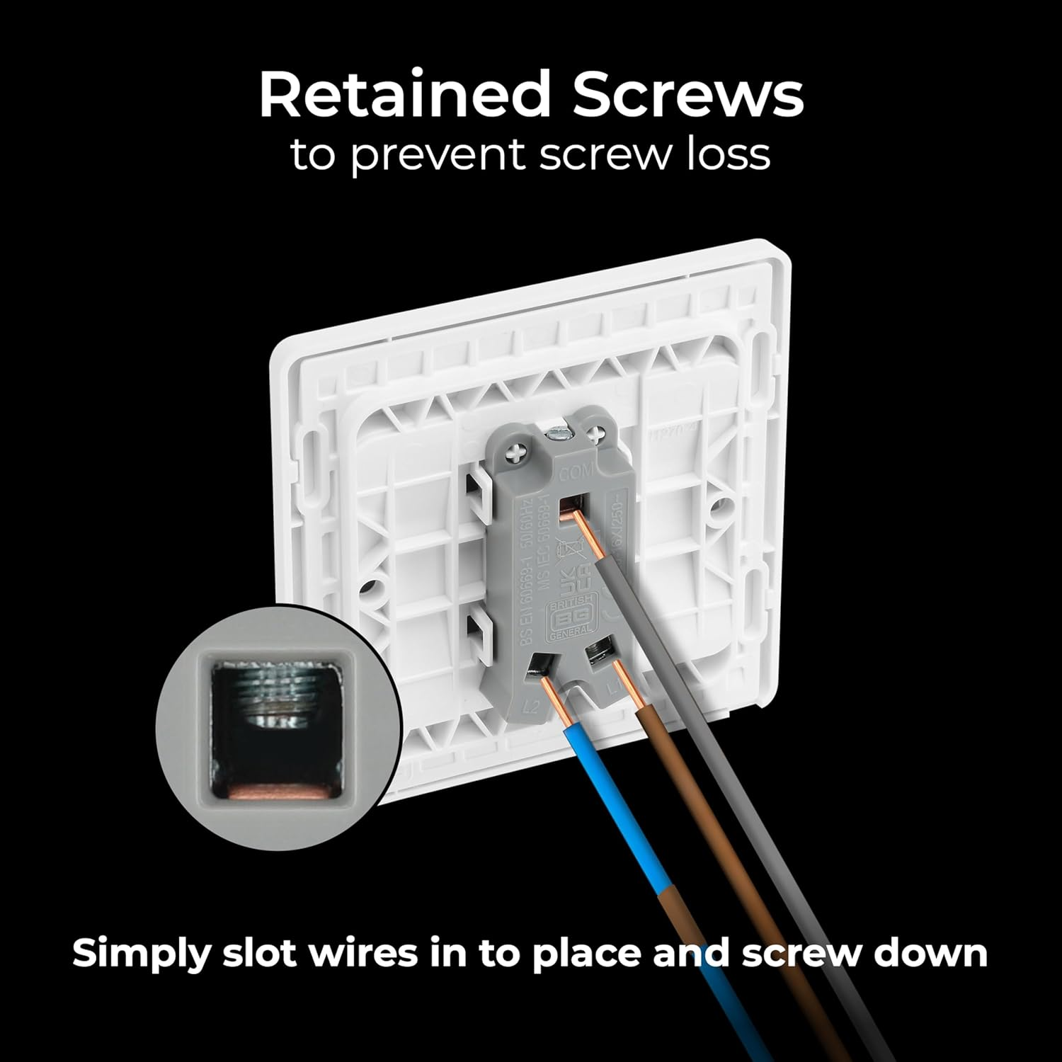 BG Electrical Single Wall Light Switch, Wide Rocker, 2 Way, Screwless Front Plate, round Edges, Evolve, Pearlescent White, 20A, 16AX, PCDCL12WW image number 4