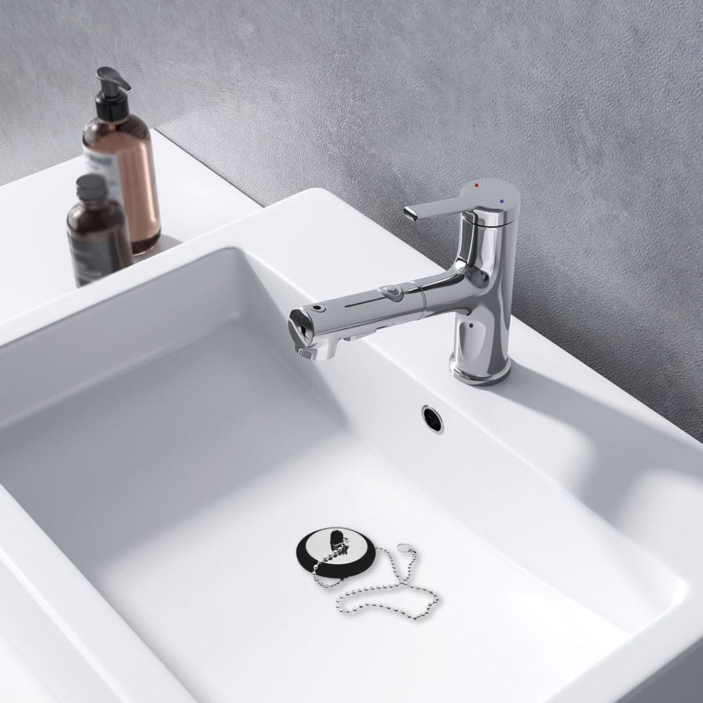 Universal Bath Plug with Chain, Bath Plug Replacement, Bathroom Sink Plug Replacement, Drain Stopper for Bathroom and Kitchen, 42 Mm to 45 Mm image number 6