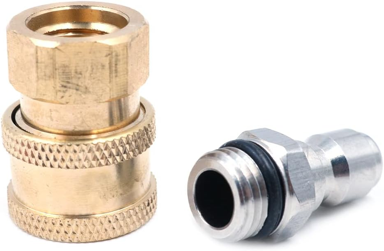 1 Set ZONADA Quick Connector Pressure Washer Fittings, M14 Female Thread Tap Connector & Male Thread Brass Quick Connector, 1/4" Pressure Washer Adapter Set image number 5