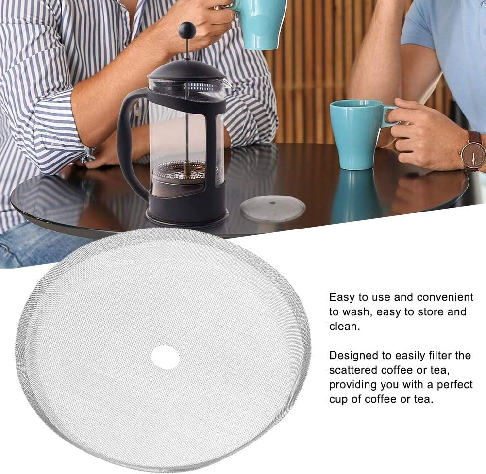 5Pcs 80 Mesh French Press Filter Stainless Steel Filter Screen Replacement for 350Ml French Press Coffee Maker image number 4