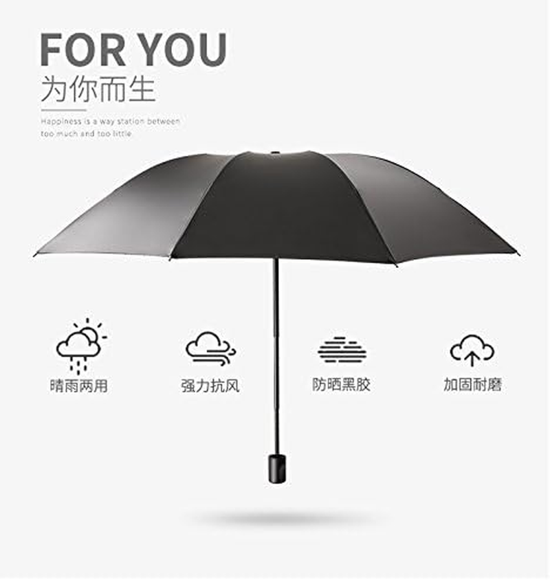 YJZQ Portable Folding Automatic Umbrella Telescopic Lightweight Compact Travel Sun Umbrellas Parasol Windproof, Rainproof & 99% UV Protection with Black Anti-Uv Coating, UPF 50+ - Archaistic Girl image number 3