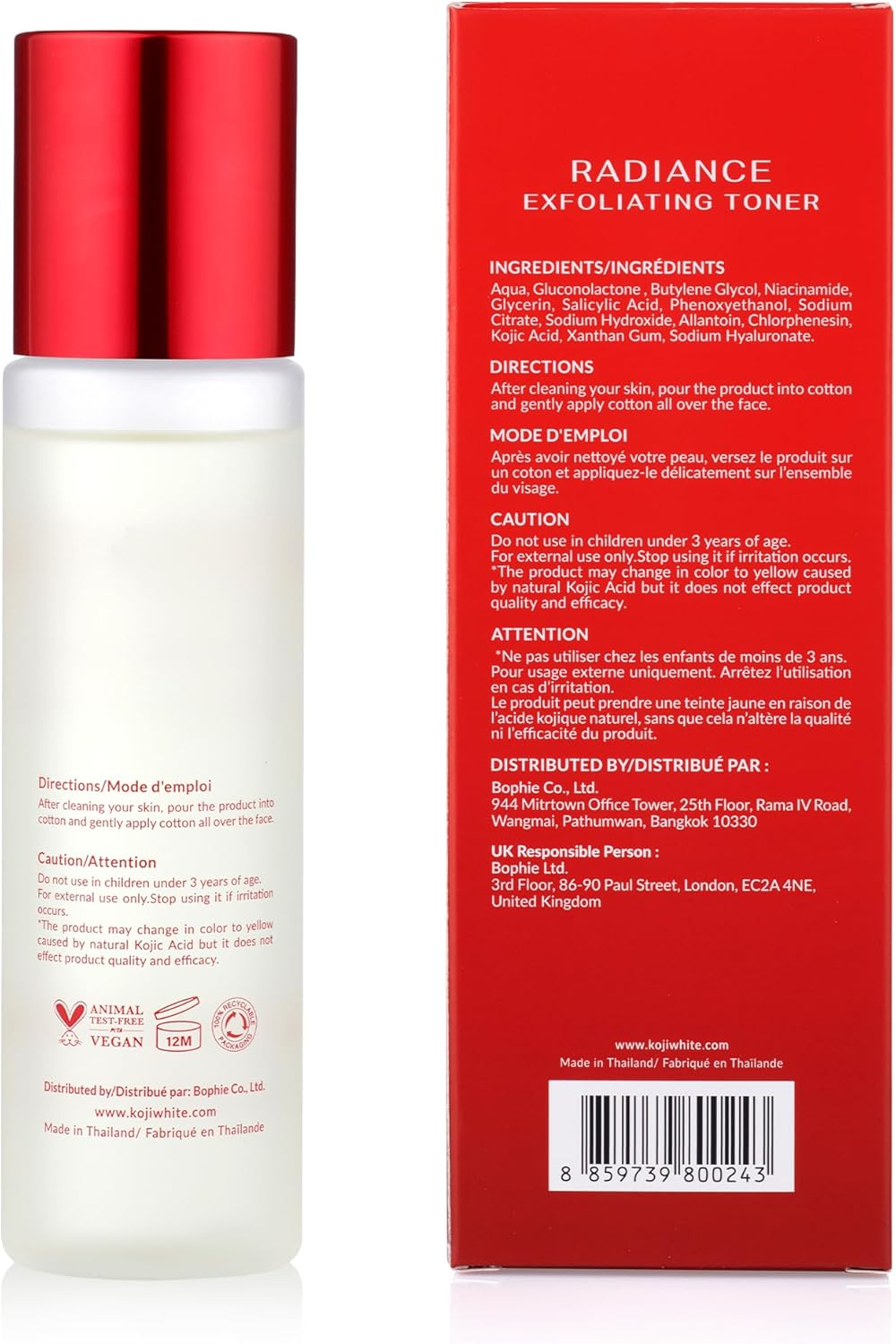 Koji White Exfoliating Toner for Face with 5% PHA BHA Toner, 2% Niacinamide, Kojic Acid & Hyaluronic Acid | Hydrating & Soothing Facial Toner | Unscented, Sensitive, Vegan, 150Ml (5.07 Fl Oz) image number 6