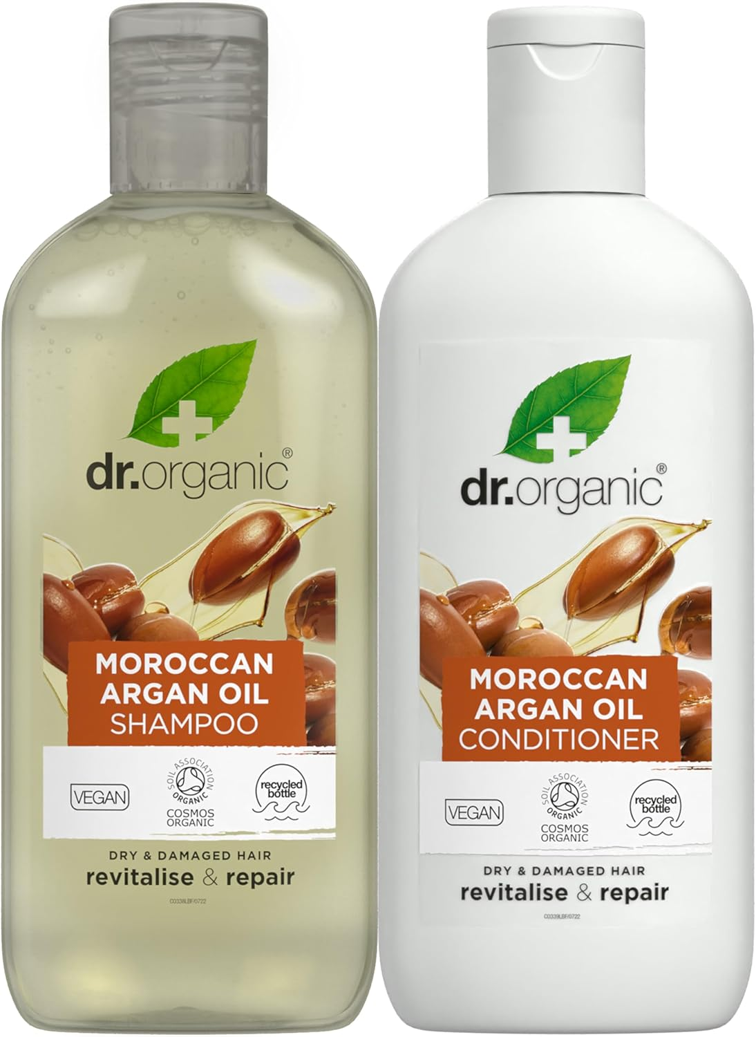 Dr Organic - Moroccan Argan Oil Shampoo & Conditioner Set with Travel Bag - Women'S & Men'S Skincare - Revitalise, Moisturise & Nourish - Vegan, Cruelty, Paraben & SLS Free - 265 Ml & 265 Ml - Bundle image number 2