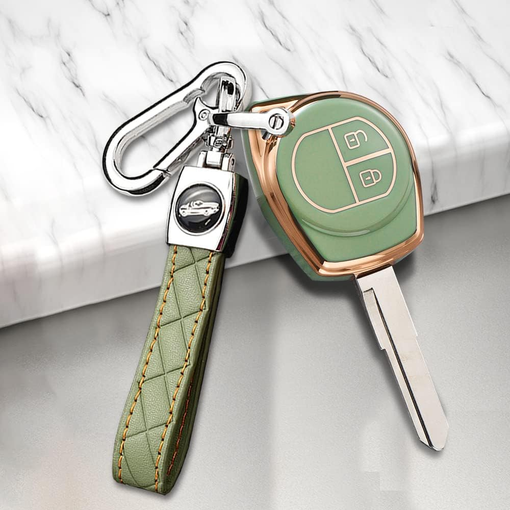KUNIO Car Key Case Key Fob Fits Suzuki SX4 Grand Vitara Liana Window Swift Celerio Jimny Ciaz Alto Accessories TPU Key Cover Key Cover Protective Case Green image number 3