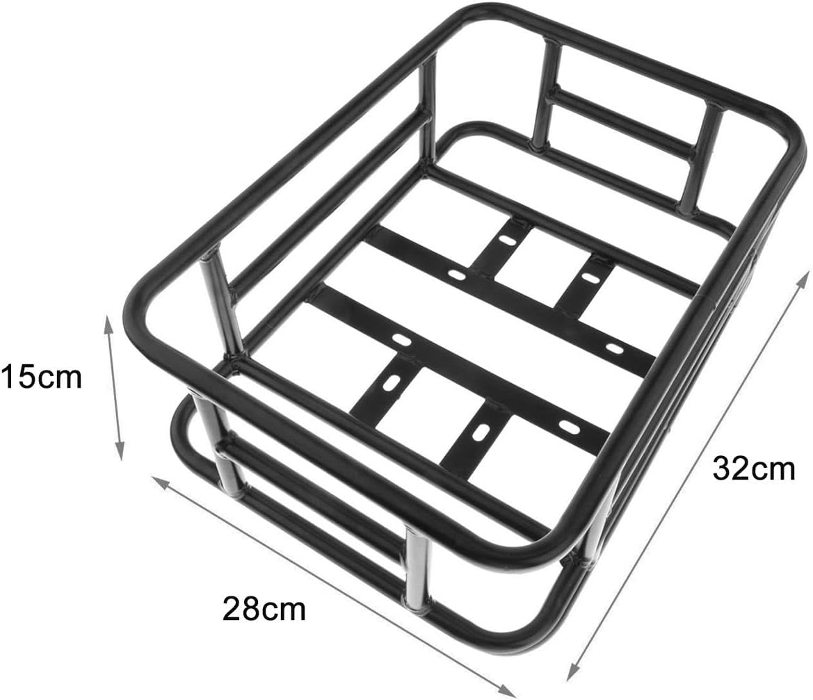 Oshhni Bike Rear Basket Bike Cargo Rack, Durable Lightweight Heavy Duty Takeaways Carrier, Metal Rear Bicycle Basket Bike Rear Rack for Bicycles, Style B image number 2