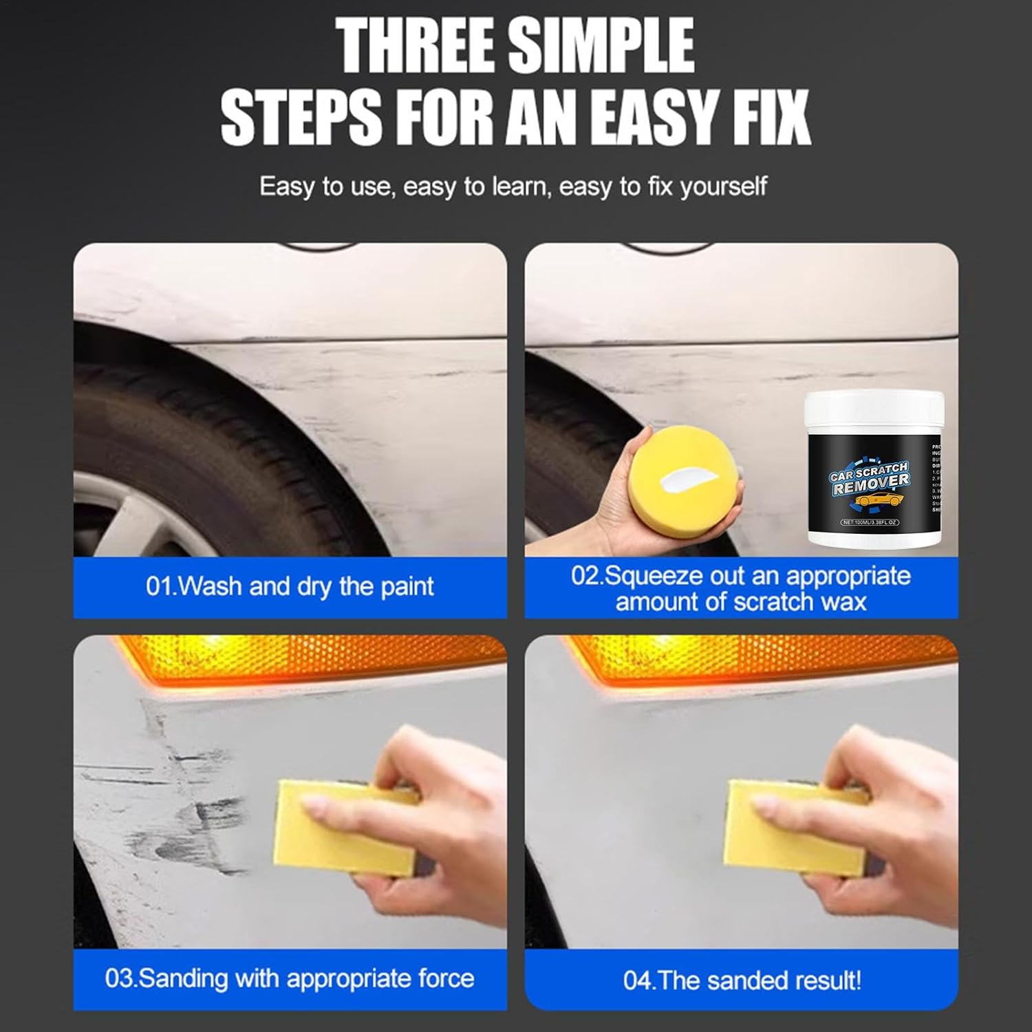 Car Scratch Remover, Auto Paint Polish Repair Cream, 100Ml Car Scratch Removal, Scratch Repair for Car, Scratch Repair Paste Buffing Compound for Car Paint Restorer