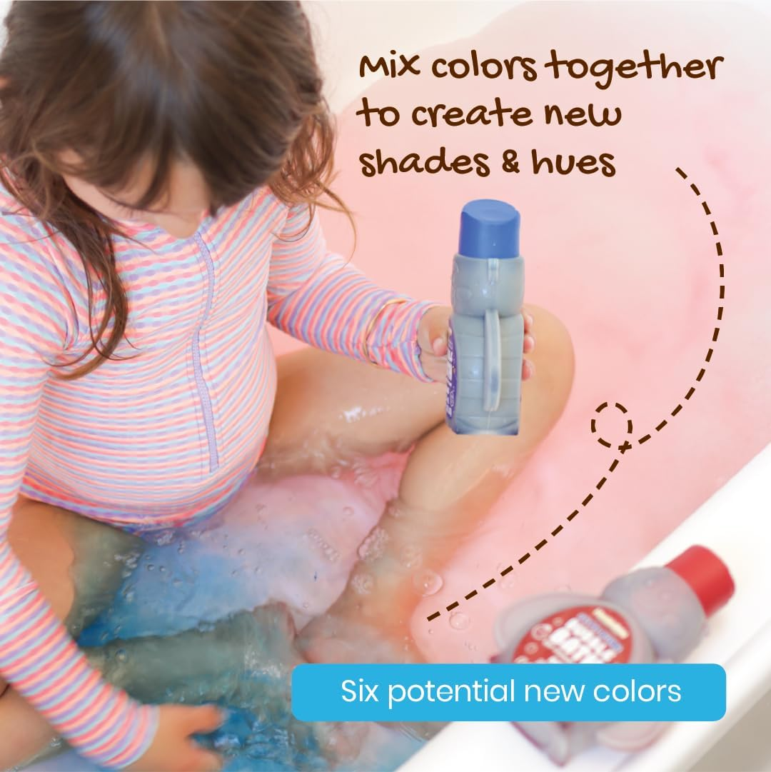 Honeysticks Kids Bubble Bath 3 Pk (Blue, Red, Yellow) - Changes Water Colour, Mix for More Colours - Super Foaming Bath Bubbles, Plant Based, Non Irritating, Safe for Toddlers 1-3, Kids 4-8, Bath Toys image number 2