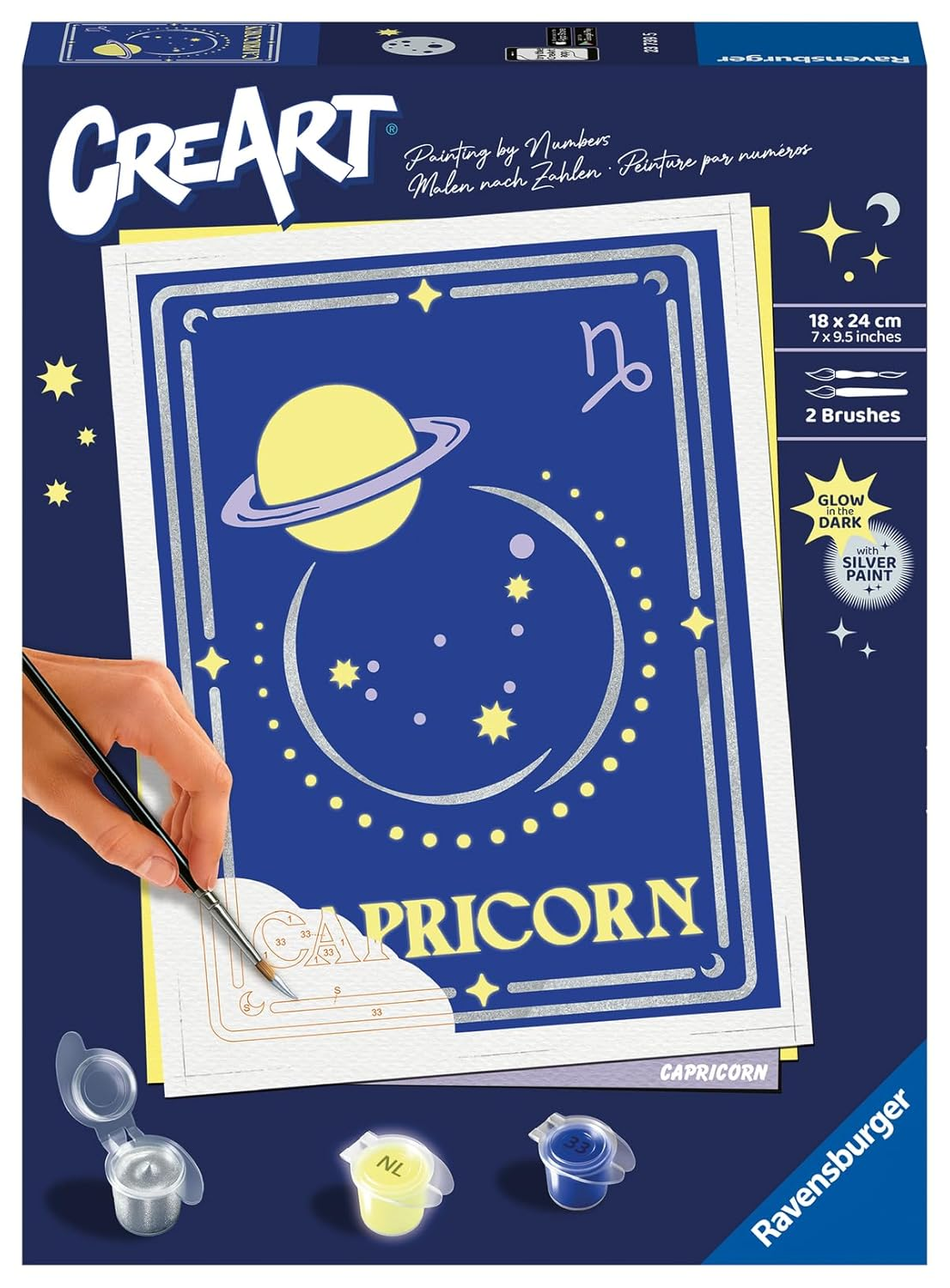 Creart Sternzeichen - Steinbock: Mit Silber- Und Leuchtfarbe! image number 1