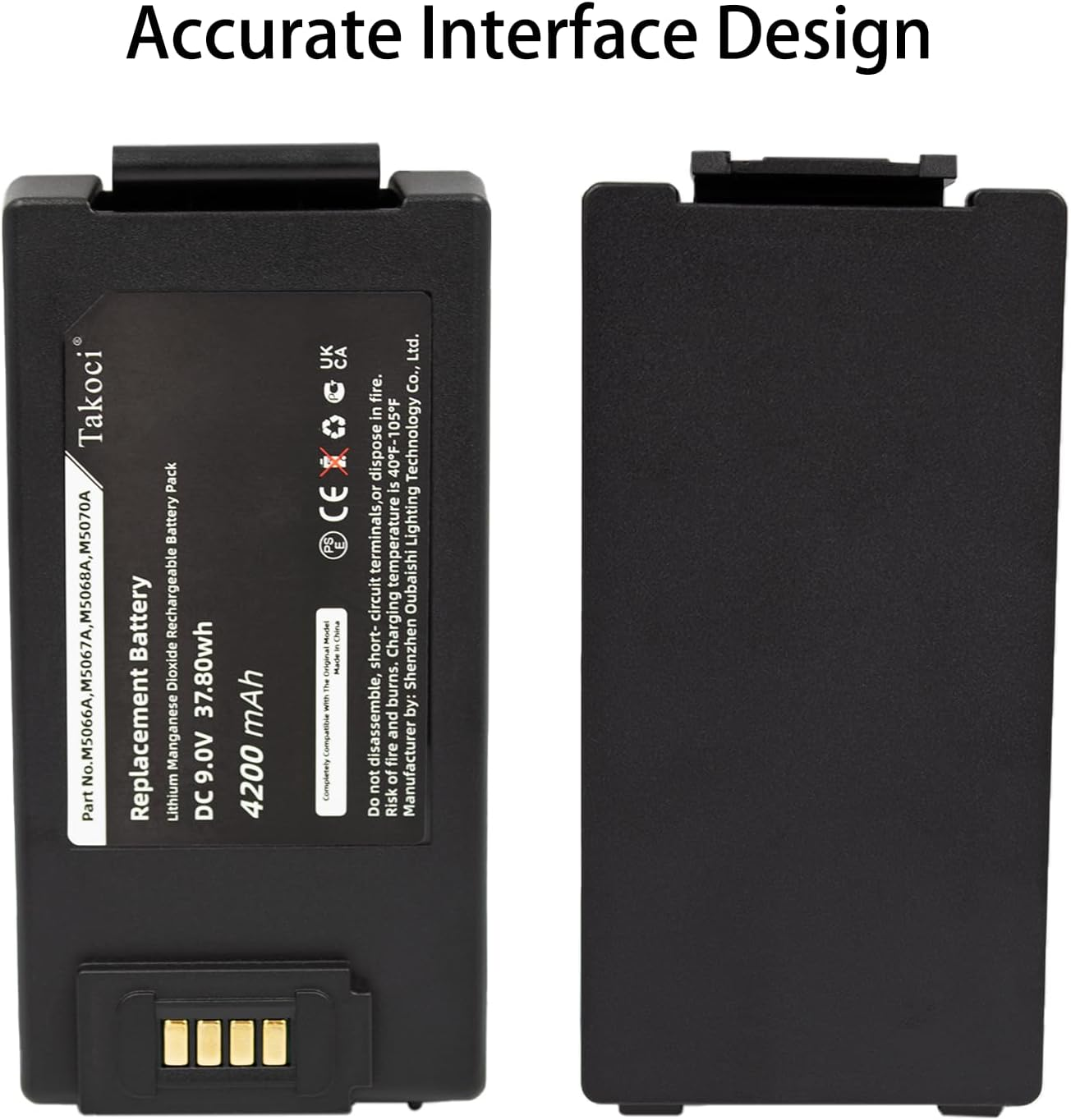 M5070A Battery Replacement Compatible with Hear/Tstart Onsite HS1 Frx M5066A M5067A M5068A 4200Mah/9V image number 4