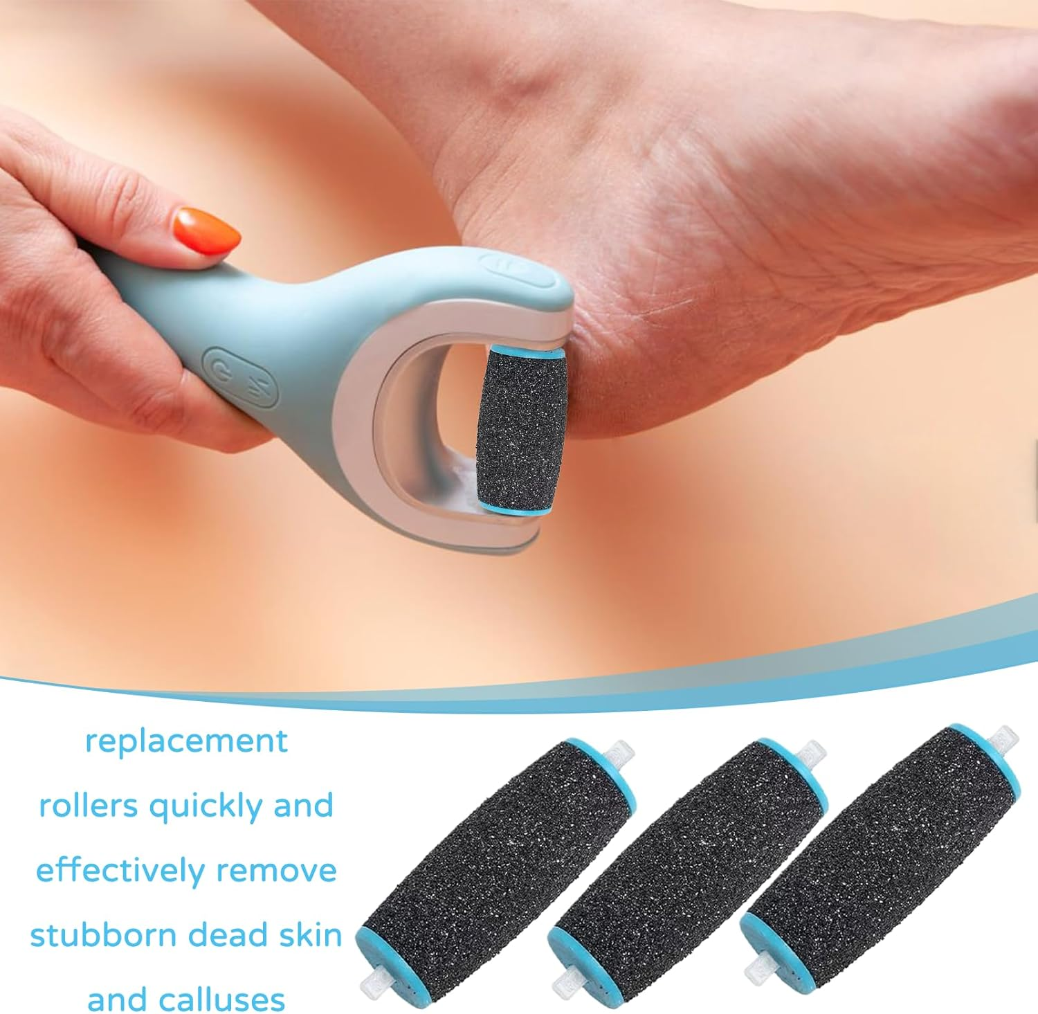 Callus Remover Replacement Rollers, for Callus Remover, Replacement Rollers for Pedicure, Pedicure, Foot Care Set, Pack of 5 image number 2