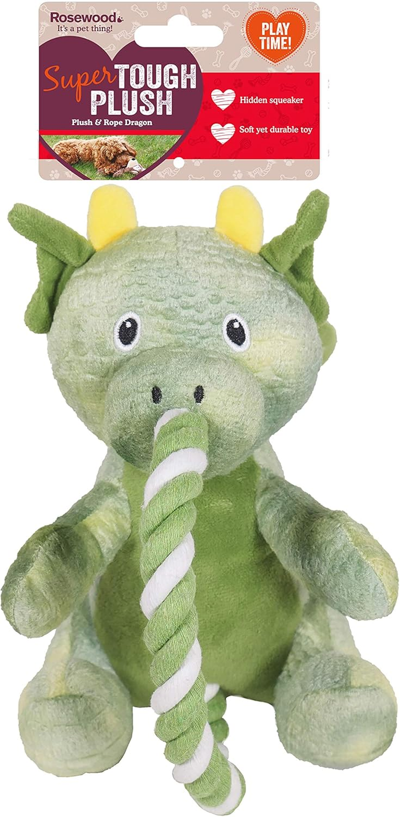 Tough Rope Core Cow, Plush Interactive Dog Toy - Brown