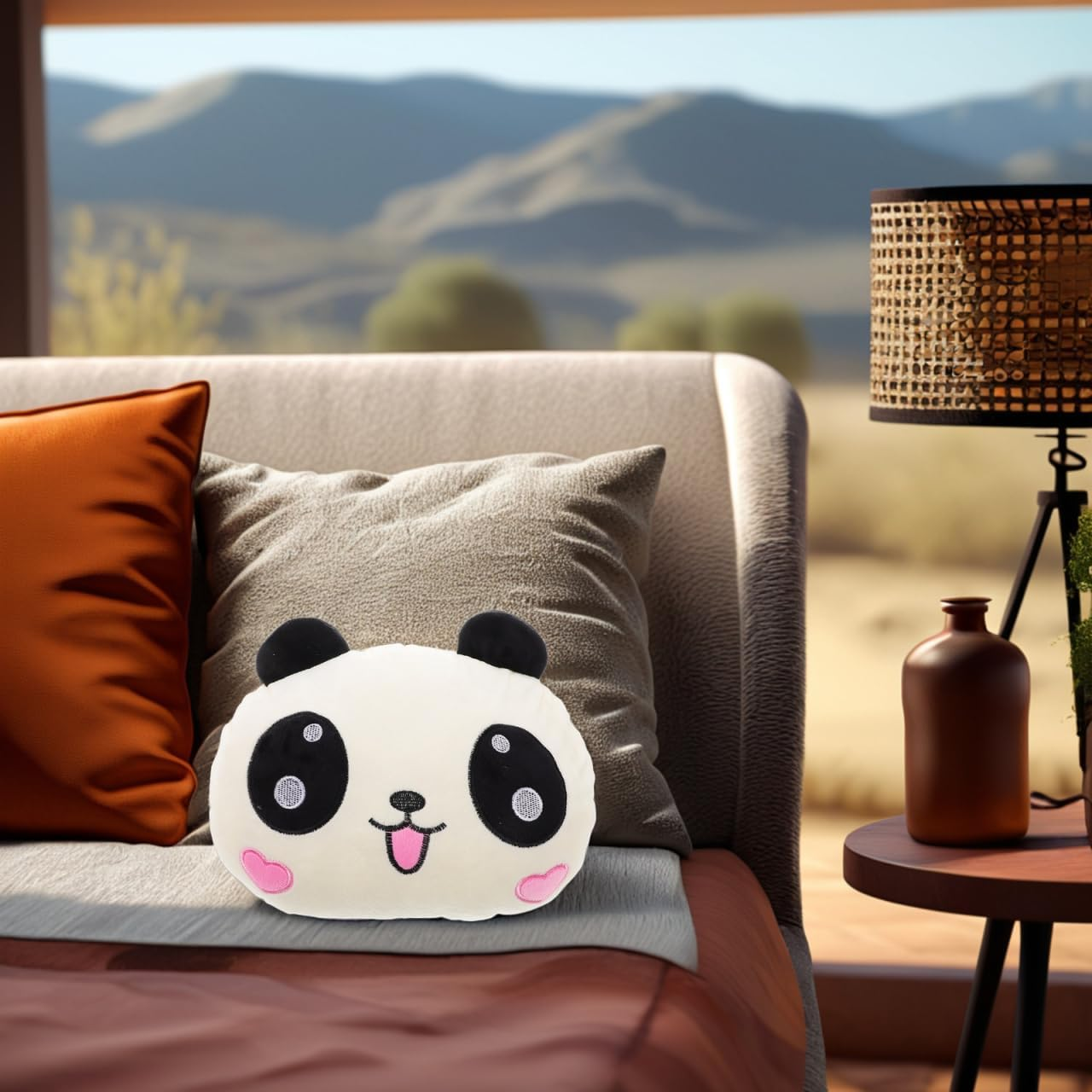 Mobestech Cute Panda Design Car Headrest Pillow Memory Foam Pillow for Neck Support for Office and Home image number 5