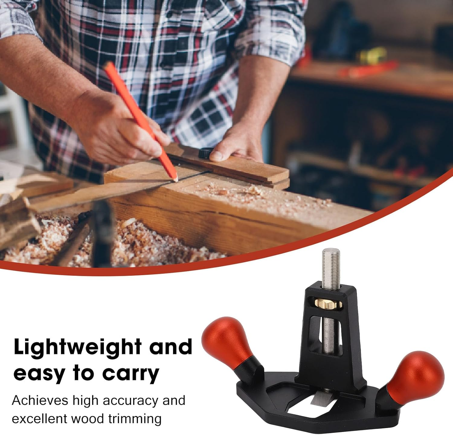 Woodworking Trim Router Plane, Hand Router Plane, Anodic Oxidation Treatment Blade Hand Planer, Wood Trimming, for Trim Wood Edges Craftsmen Industries image number 4