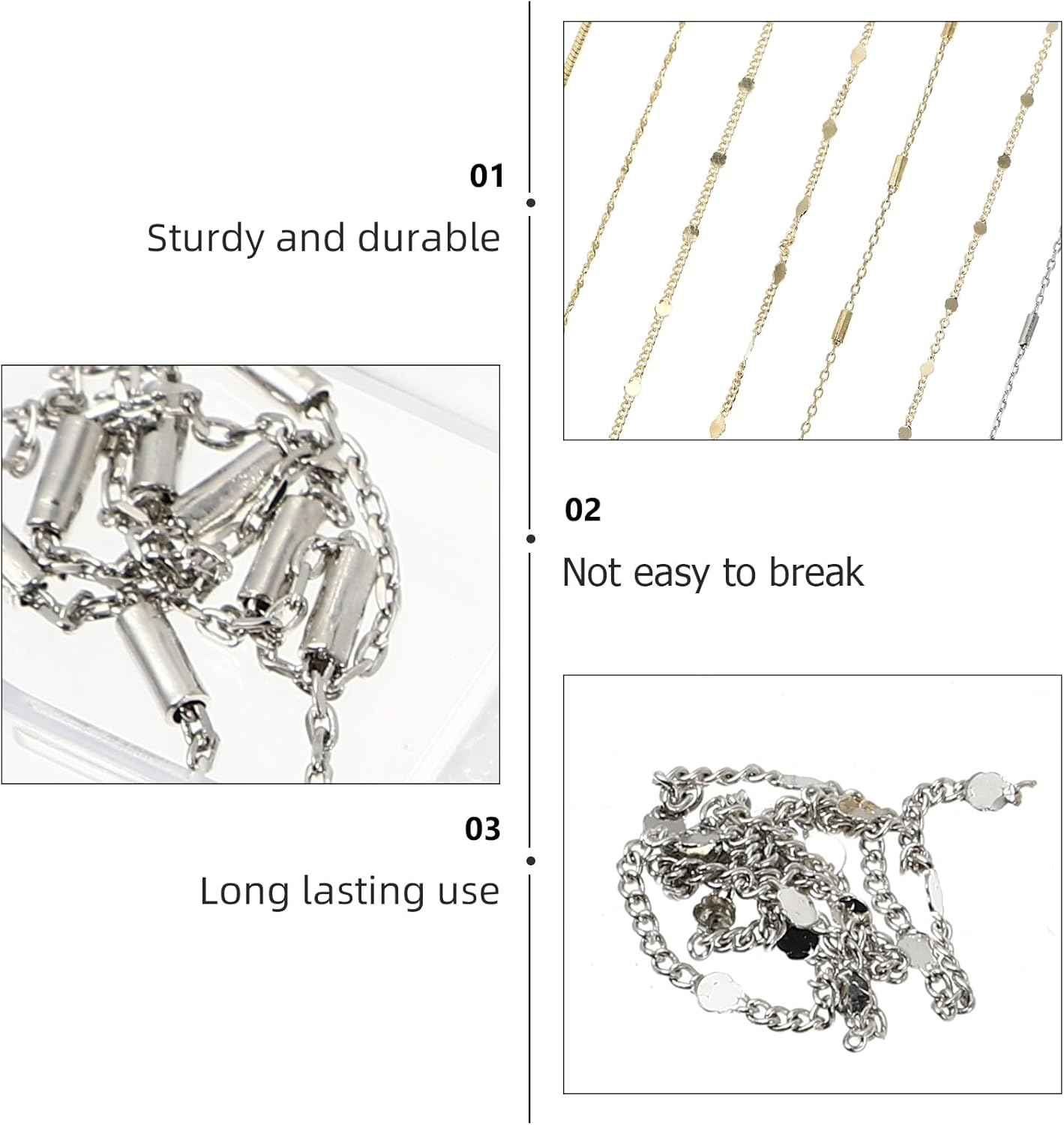 Iplusmile Creative Nail Art Metal Chain Jewelry DIY Accessories Box, Manicure Decoration Kit with Metal Chains for Nail Art Designs in Australia image number 3