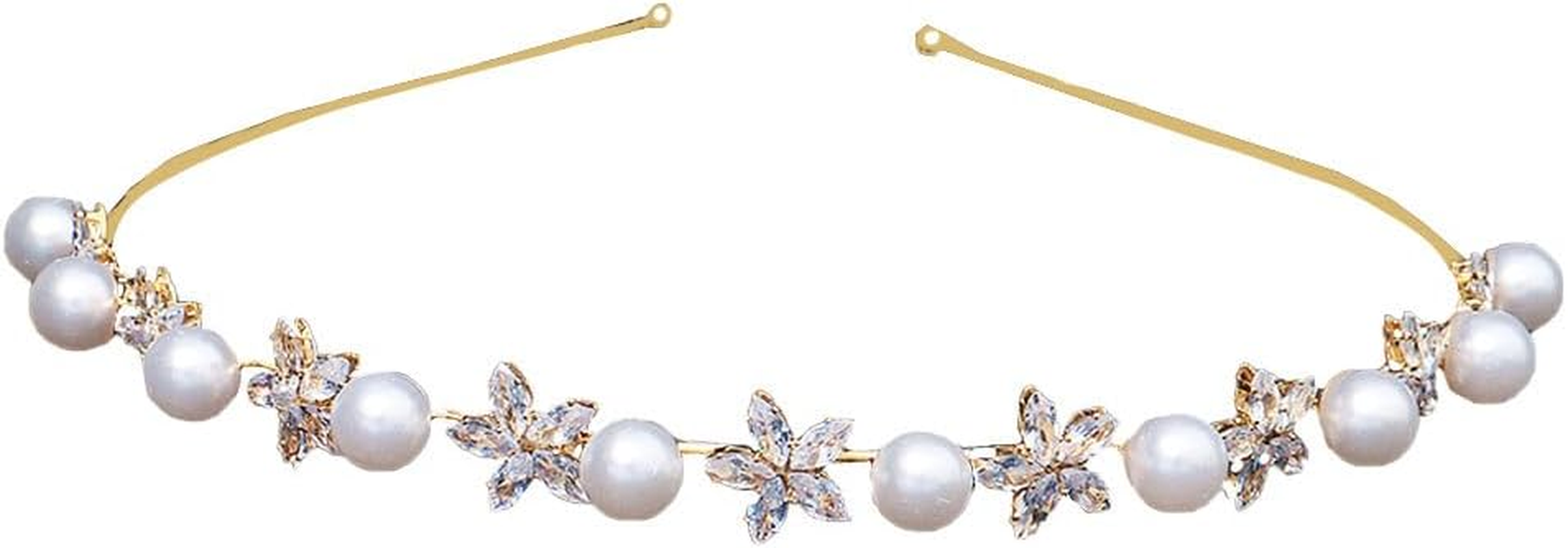 OATIPHO 1 X Zircon Hair Band with Pearls Thin Headband for Women Weddings Parties and Stylish Accessory for Unforgettable