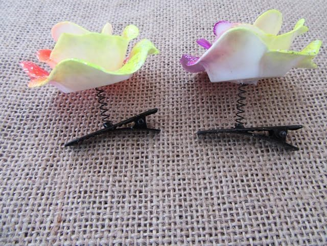 50Pcs Rose Flower Hair Clips Hairclips Hairpins Wholesale Price image number 4