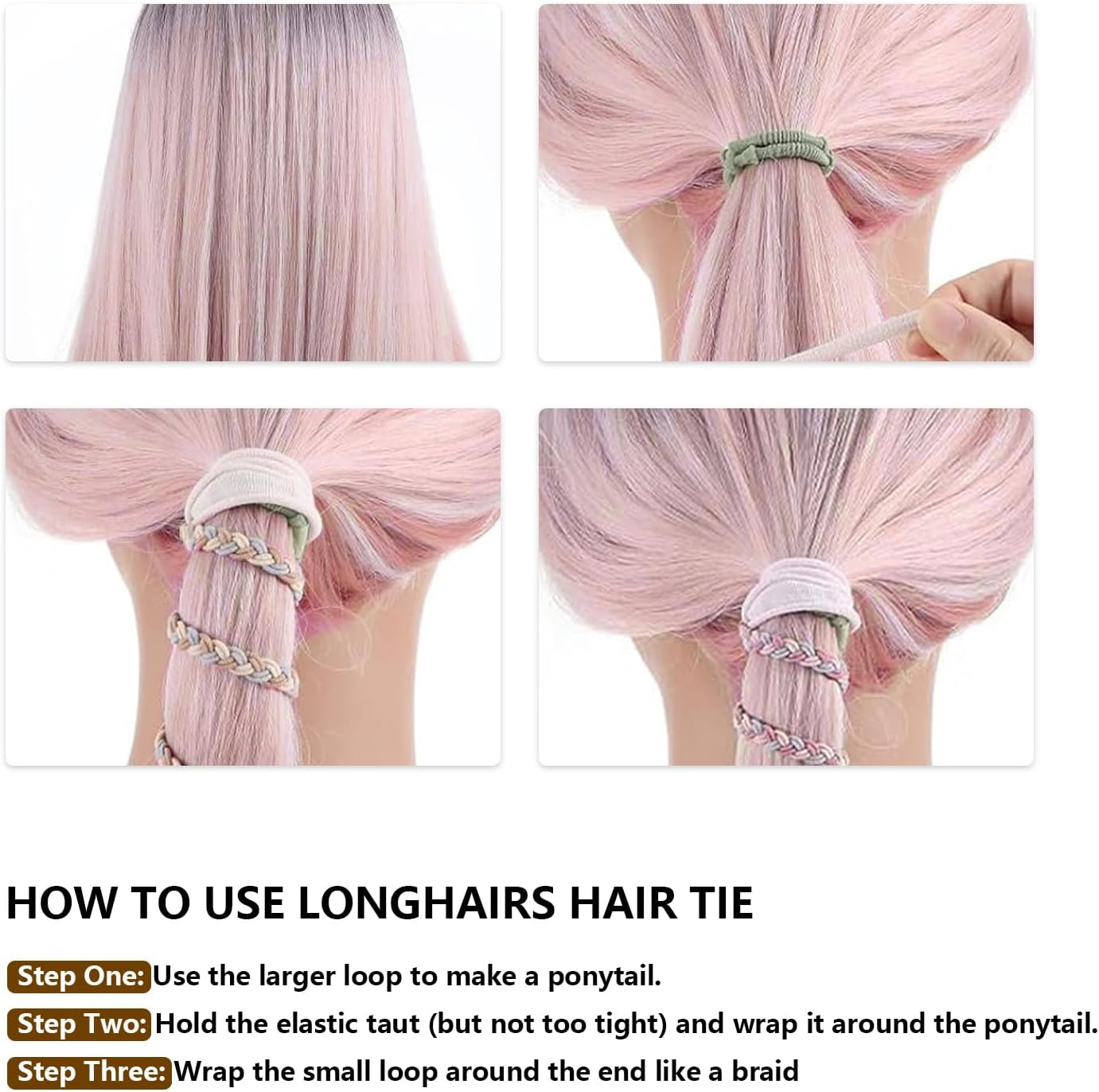 4 Pcs 25" Spiral Braided Hair Ties for Sports,No Damage,Riptie Hair Bands for Gym, Yoga,Beach Activities,Non-Slip Elastic Ponytail Holders for Women Girls,(Mix Color) (41) image number 3