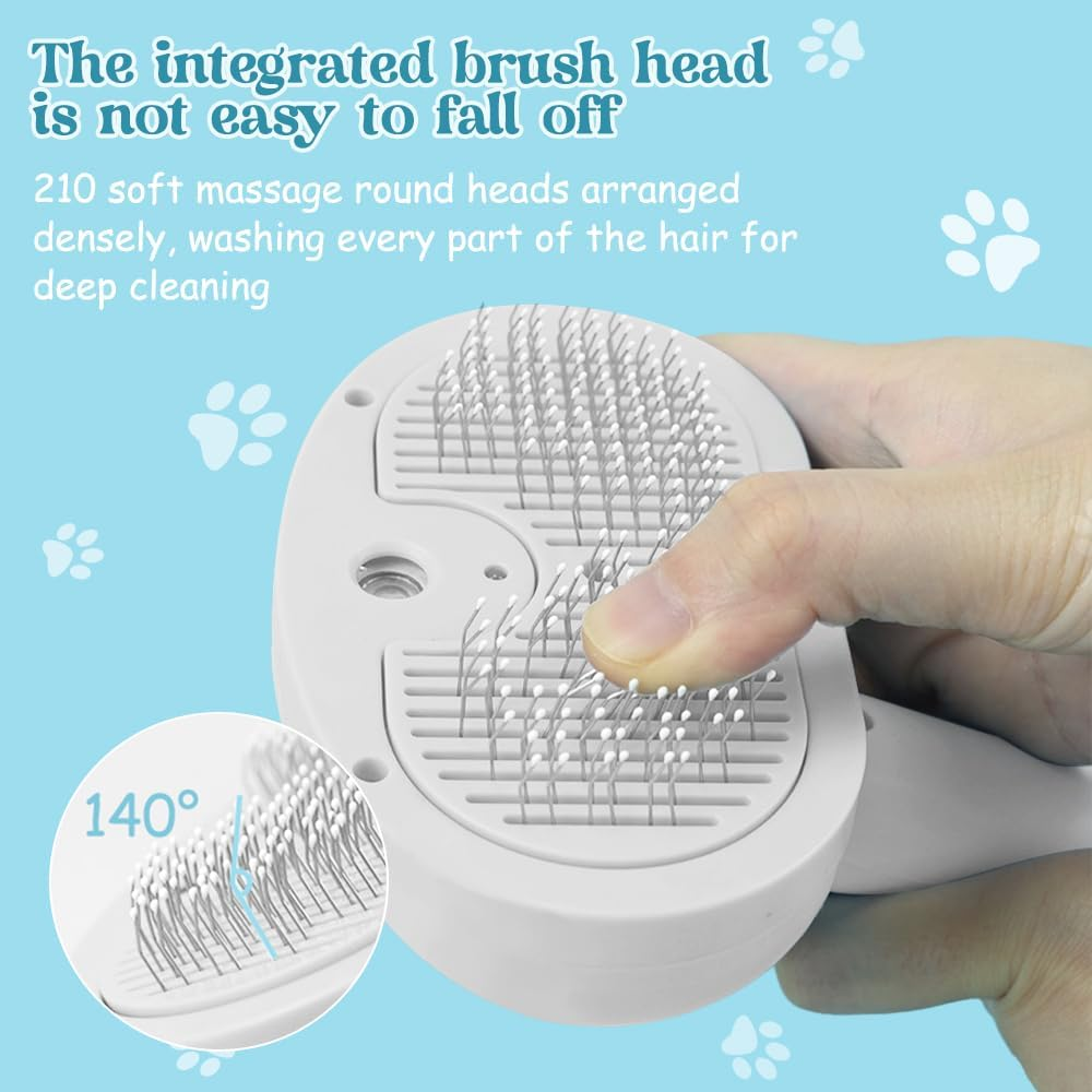 3-In-1 Cat Brush with Steam, Dog Brush with Steam, Clean Pet Hair from the Brush with One Button image number 3