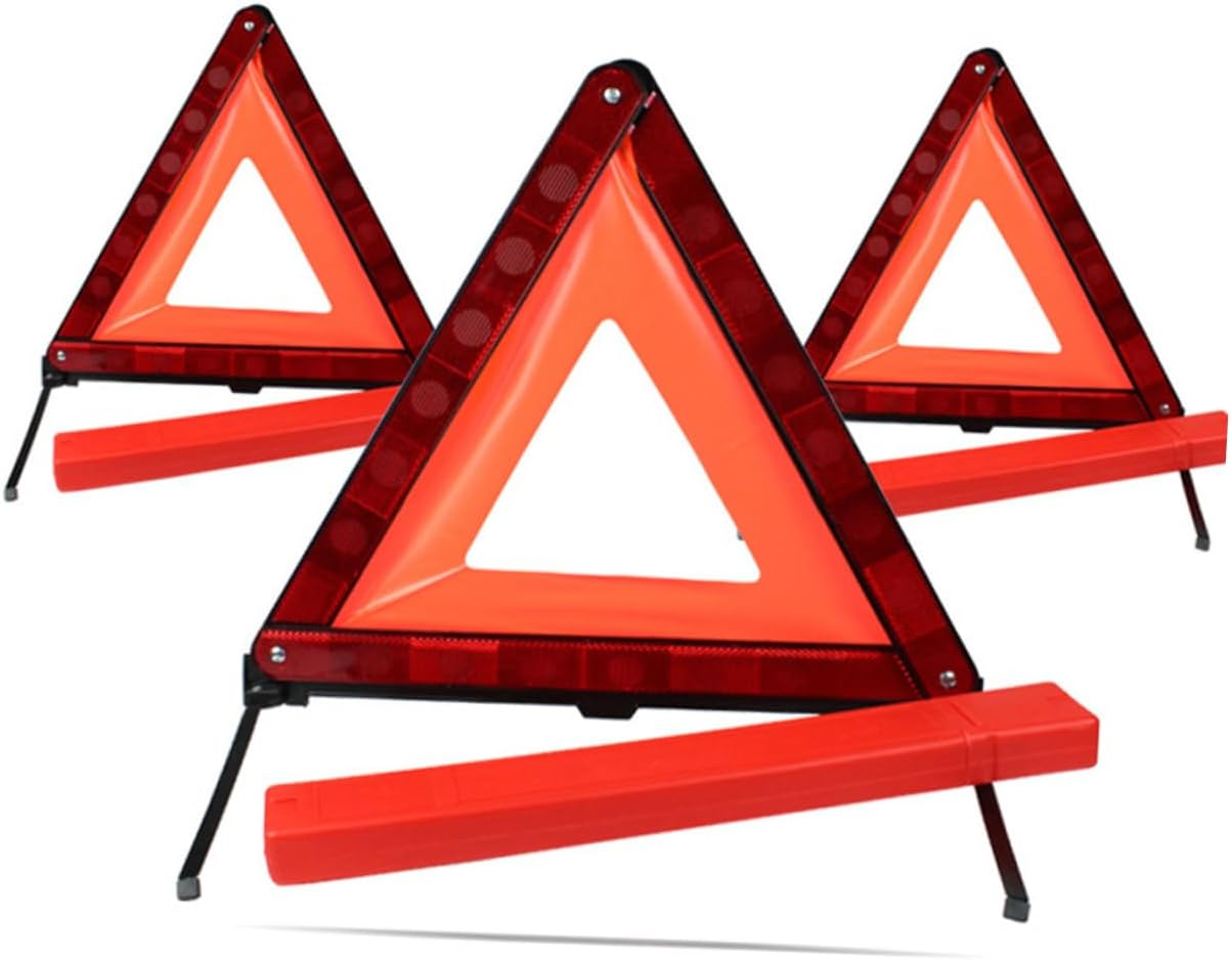 ULTECHNOVO Reflective Red Triangle Warning Sign Roadside Safety Triangle Emergency Car Warning Sign for Vehicle Breakdown and Road Safety