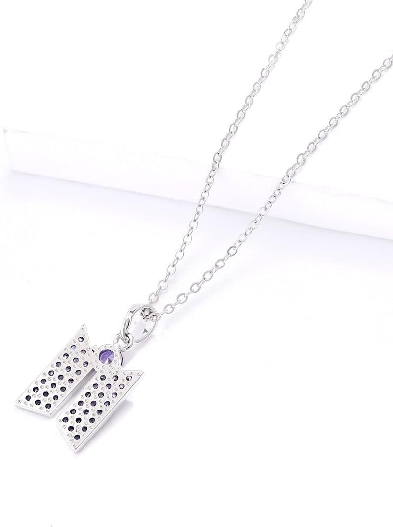 YANENG KPOP Necklace Pendant Bangtan Boys Merchandise Cubic Zirconia Jewelry for Army Fans Gift, Cubic Zirconia, Cubic Zirconia
