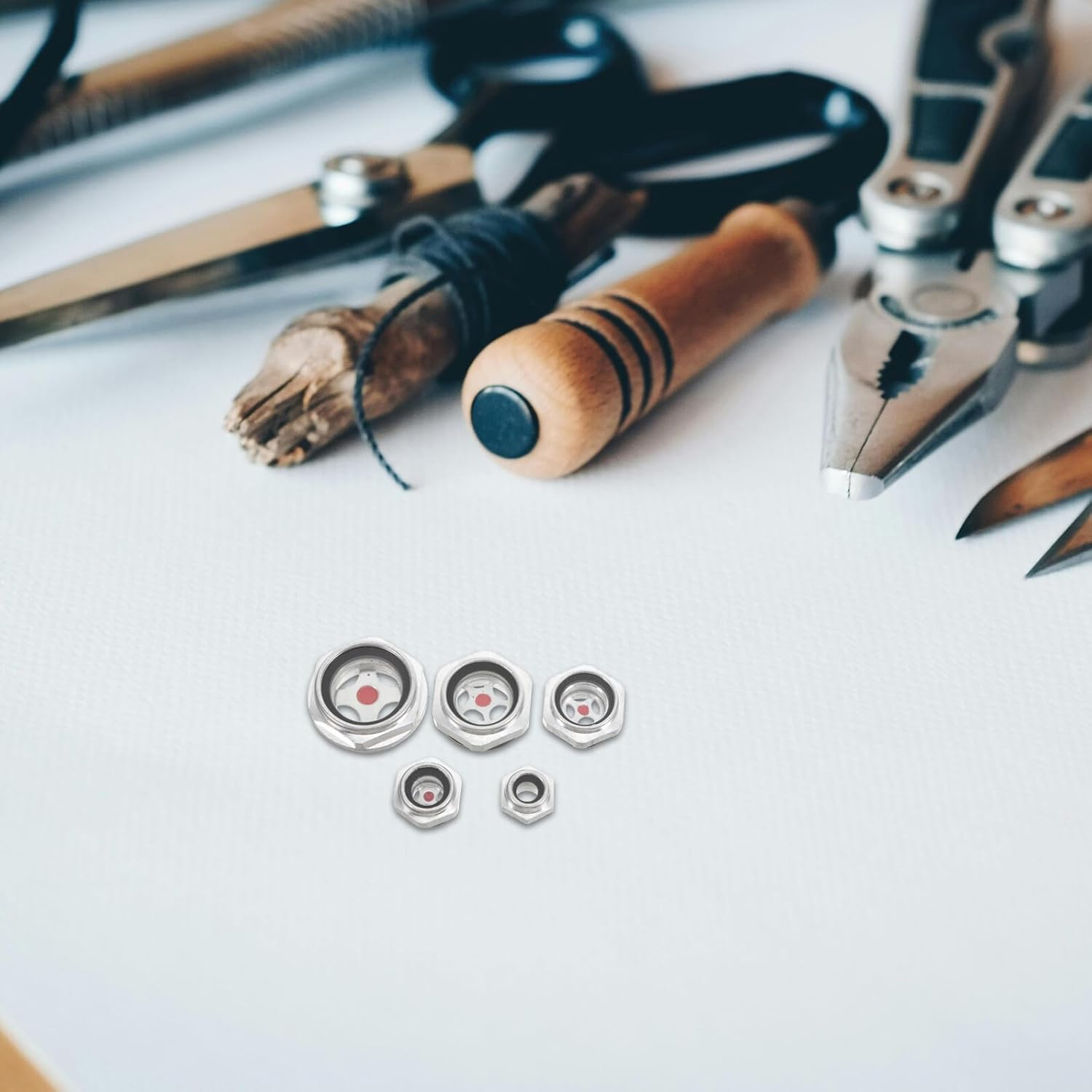 5PCS Aluminum Alloy Oil Level Sight Glass Gauge for Air Compressor Tank Male Thread G1/4 G1/2 G3/4 G3/8 G1 Oil Window Indicator for Liquid Level Detection