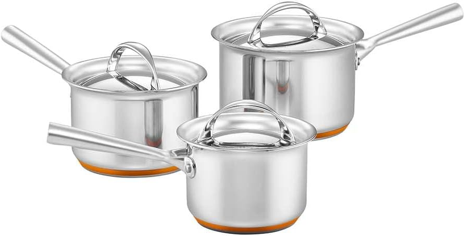 Essteele per Vita 3-Piece Saucepan Set - Stainless Steel with Copper Base, Induction Compatible, Dishwasher & Oven Safe, Italian Made, Includes 14Cm, 16Cm & 18Cm Pans image number 1