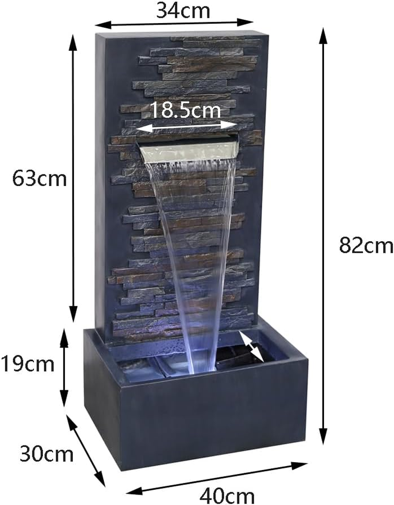 Modern Greystone Waterfall Wall Water Feature Water Fountain image number 5