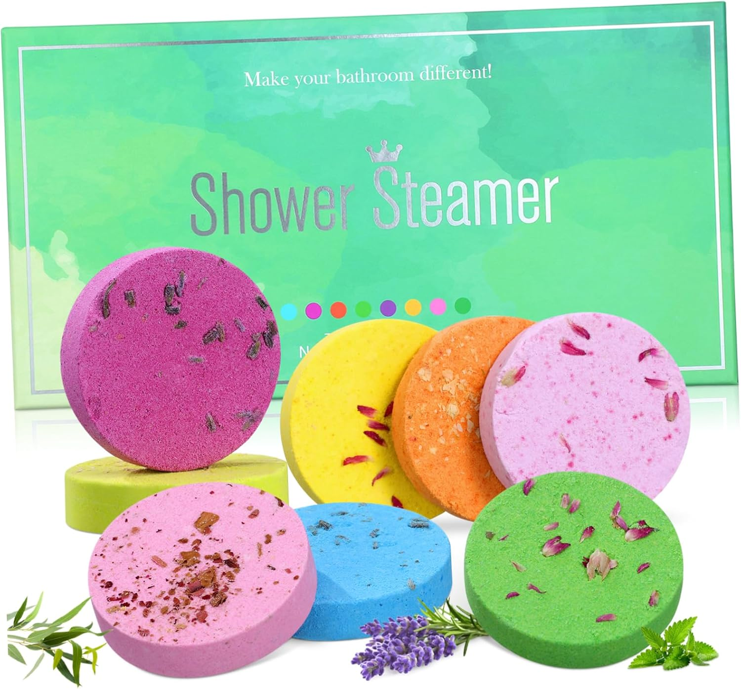 HONITANO 8Pcs Aroma Bath Tablets Essential Oil Sea Steamers for Relaxation Skin Nourishment Fatigue Relief for Experience image number 1