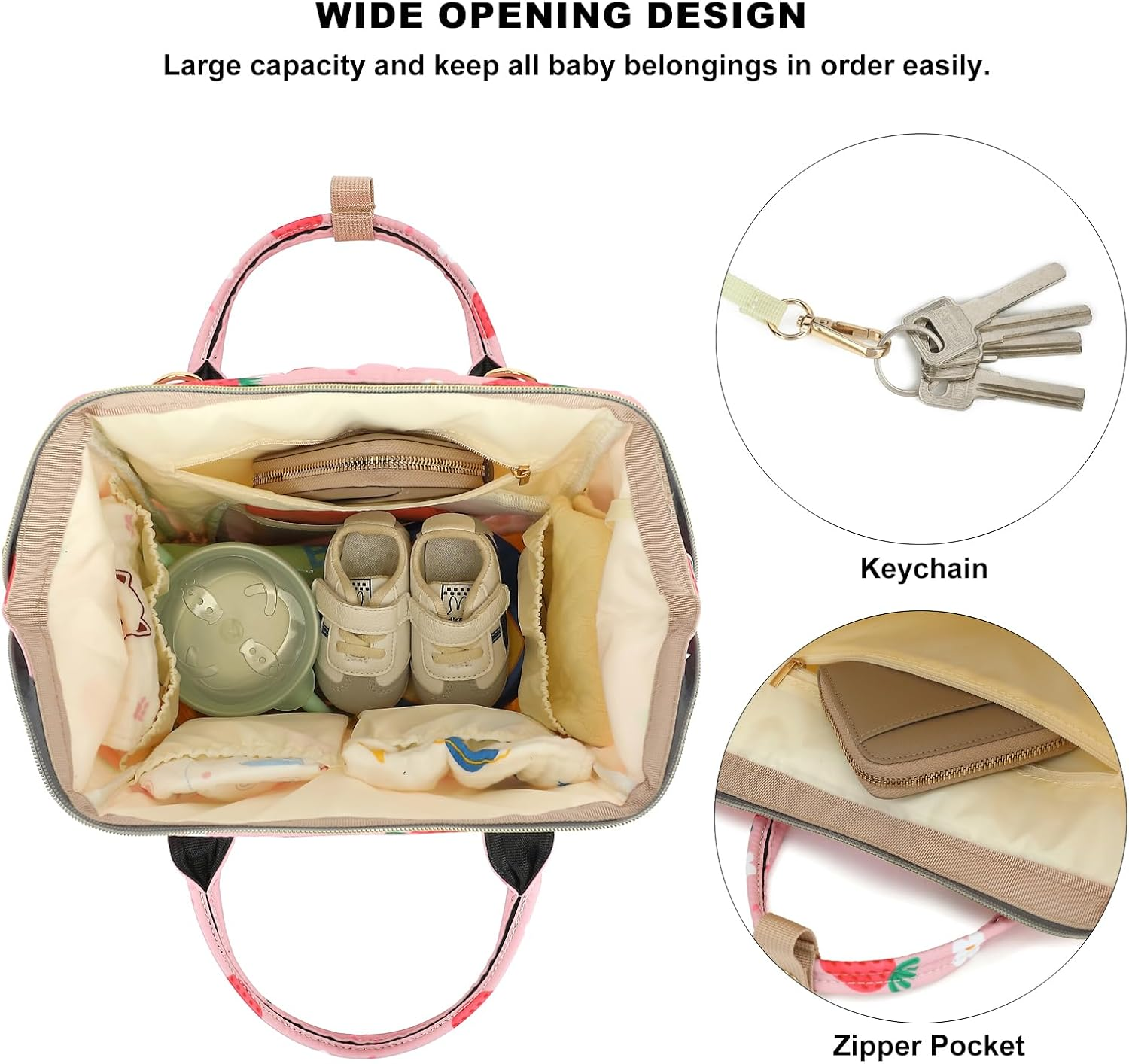 Baby Diaper Bag Backpack for Girls Boys, Xunteny Waterproof Large Maternity Nappy Bags for Mom