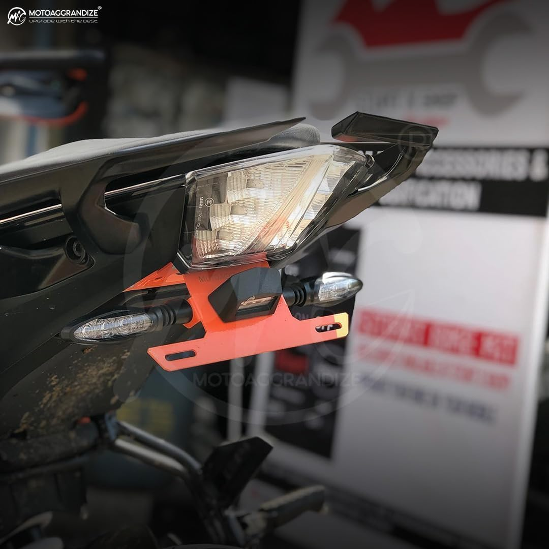 Motoaggrandize Compact Tail Tidy Fender Eliminator for Ktm Duke 125 200 250 390 Orange