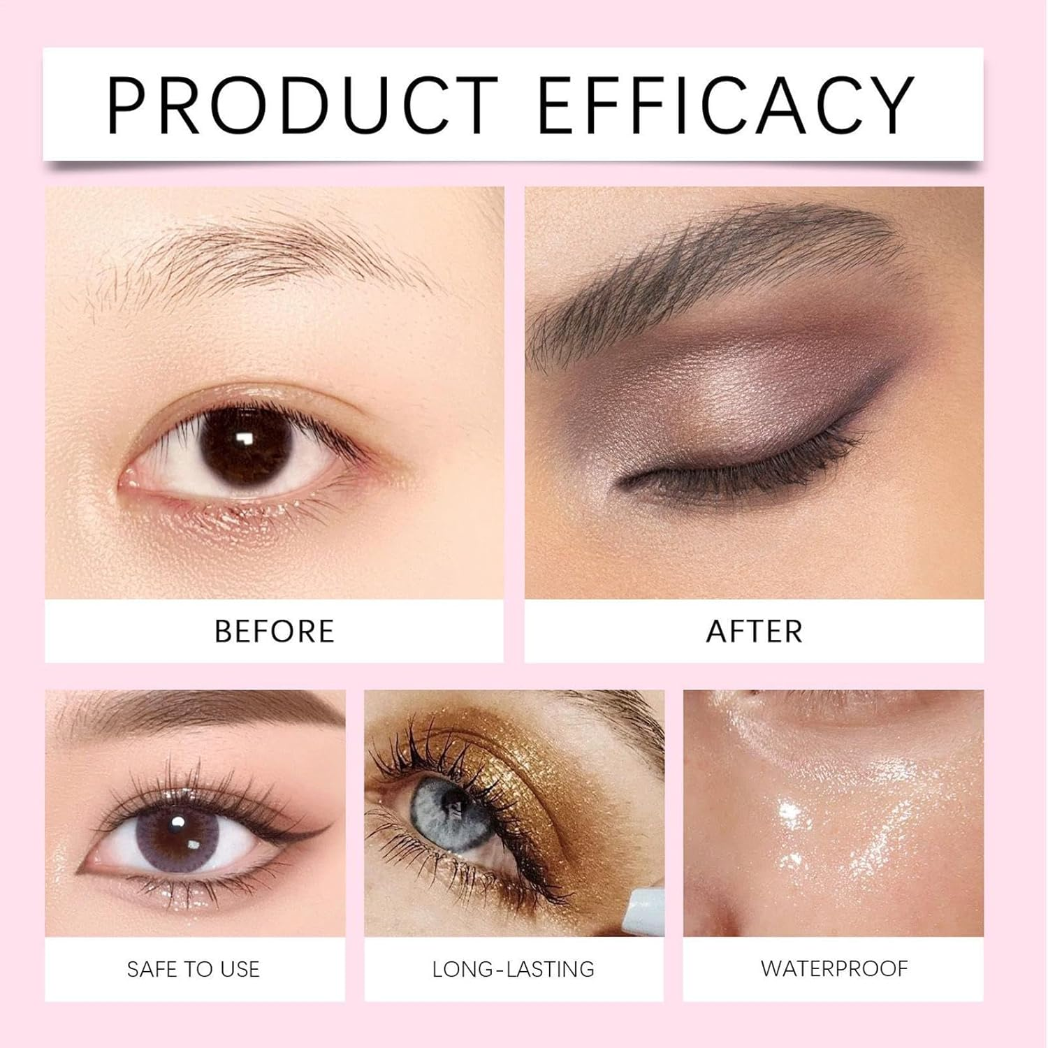 Gupcaqosjw Eyelash Shadow Patch,Reusable Eye Makeup Stickers - Waterproof Eyeshadow Eyelash Patch for Women Festival Travel Wedding Cosplay Night Out Stage Halloween Photoshoot - Gray image number 6