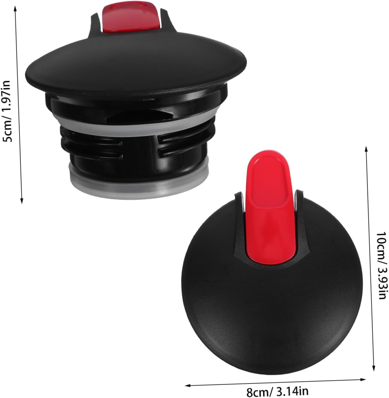 FUNOMOCYA Coffee Pot Replacement Lid Black Red Insulated Teapot Lid for Home and Restaurant Use Konb for Espresso Carafe Cover