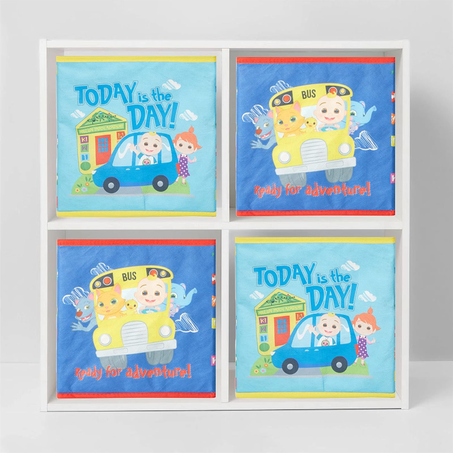 Idea Nuova Cocomelon Set of Two Spacious Collapsible Storage Cubes, 10"X10" image number 4