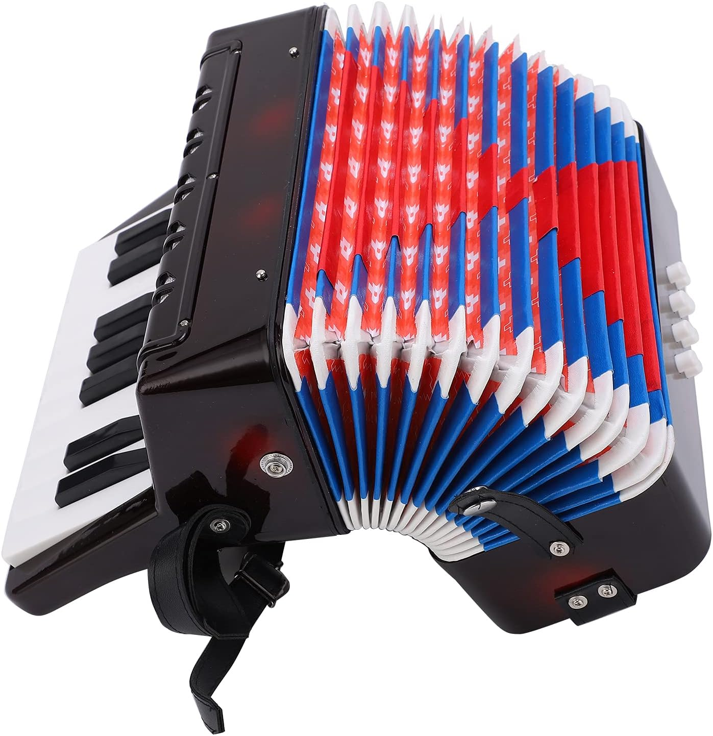 Accordion 17 Keys 8 Bass, Lightweight Kid Instrument for Early Childhood Development, Environmentally Friendly, Easy to Play, ABS Plastic with Straps, Suitable for Beginners