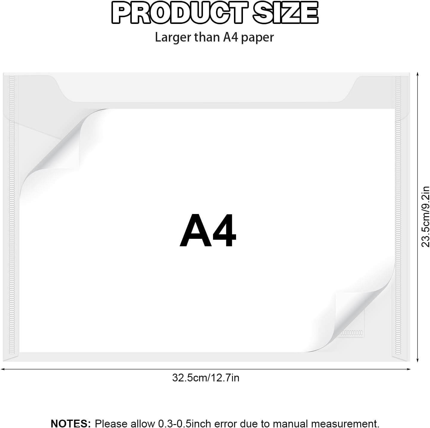 40PCS A4 Plastic Envelopes Filing Envelopes A4 Plastic Wallets Folder Clear Document Folders File Envelopes with Label Pocket Document Wallet with Snap Closure for School Home Office (White) image number 2