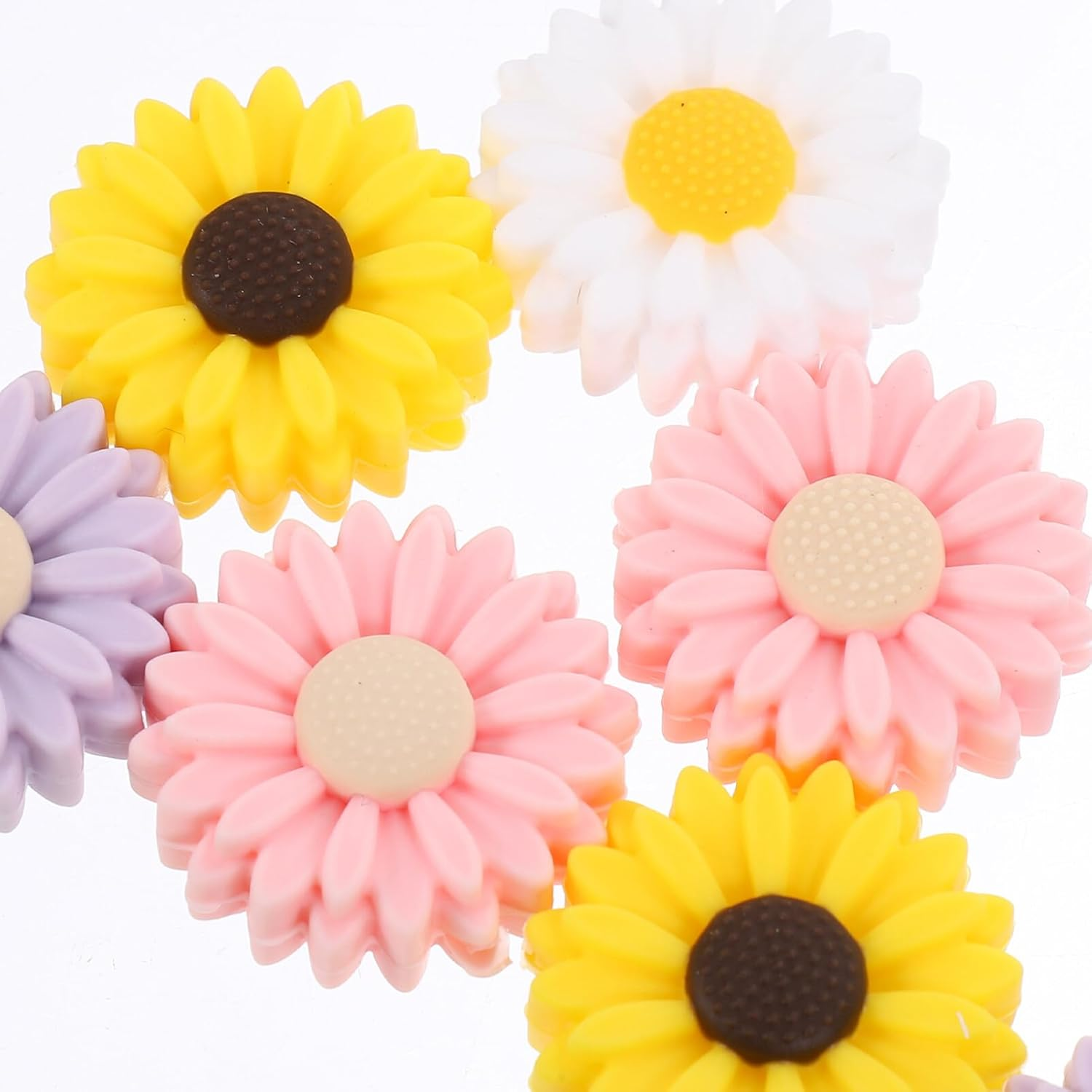 12Pcs Silicone Knitting Needle Point Protectors, Daisy Flower Leaf Tip Covers for Knitting, Crocheting, Diy Crafts, Assorted Colors image number 6