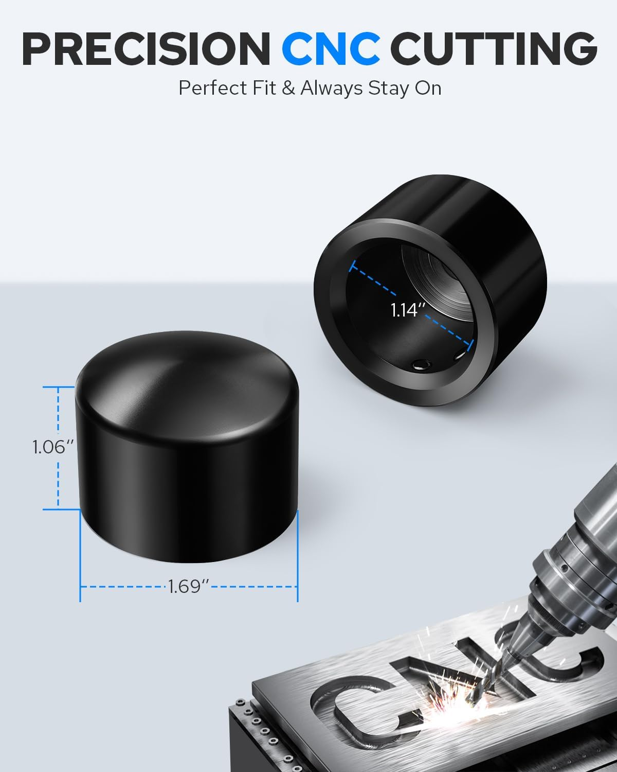 Benlari Black Axle Nut Cover Front Axle Cap Compatible for Harley Davidson Touring Softail Sportster Dyna Trike Electra Street Road Glide Road King Fat Boy 2002-2019