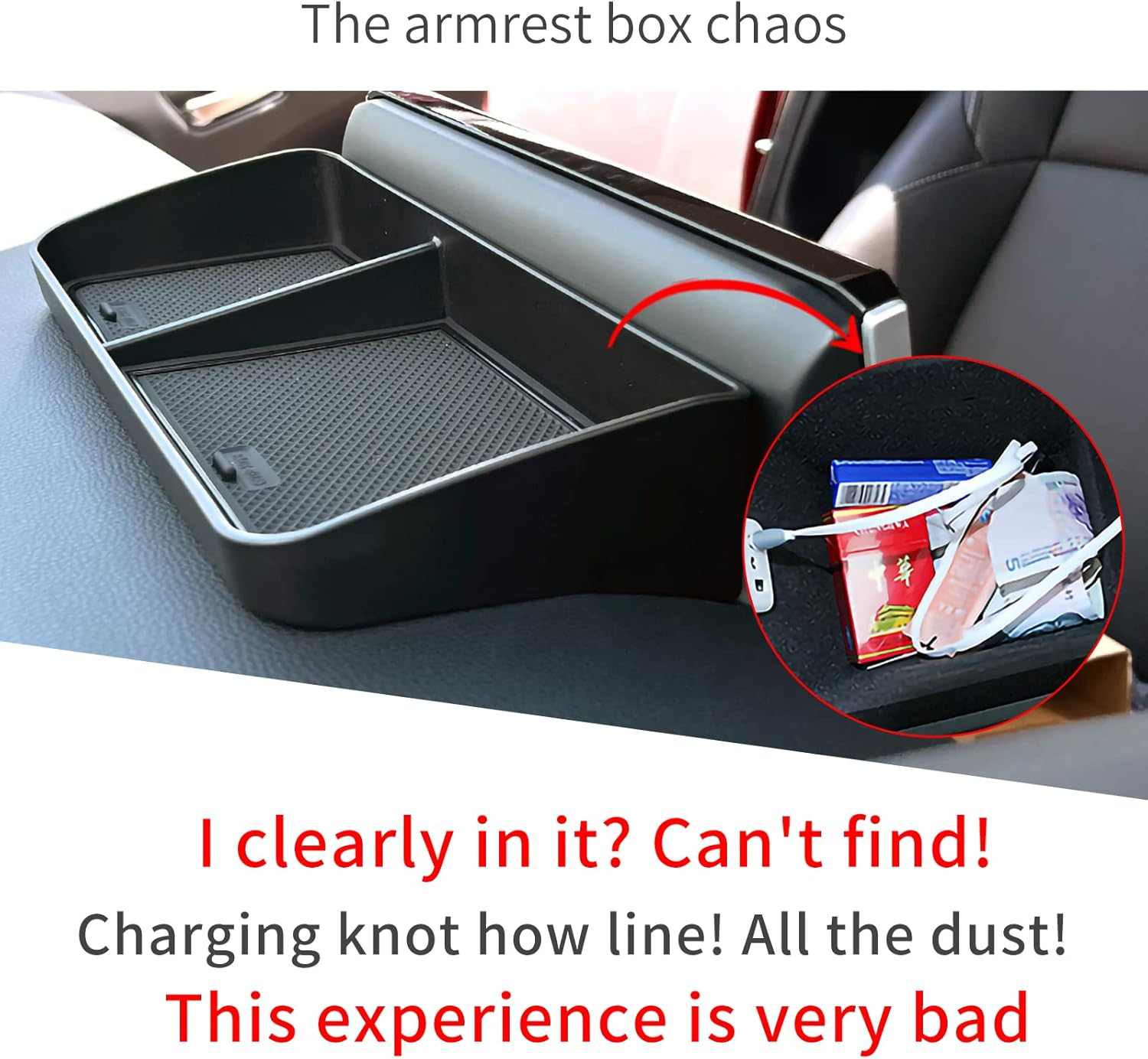 Smabee Dashboard Storage Tray Compatible with Toyota Corolla 2019-2022 Center Console Display Box Hidden Tray behind Screen Car Accessories Organizer, 19COROLLA D-BOX BLACK image number 4