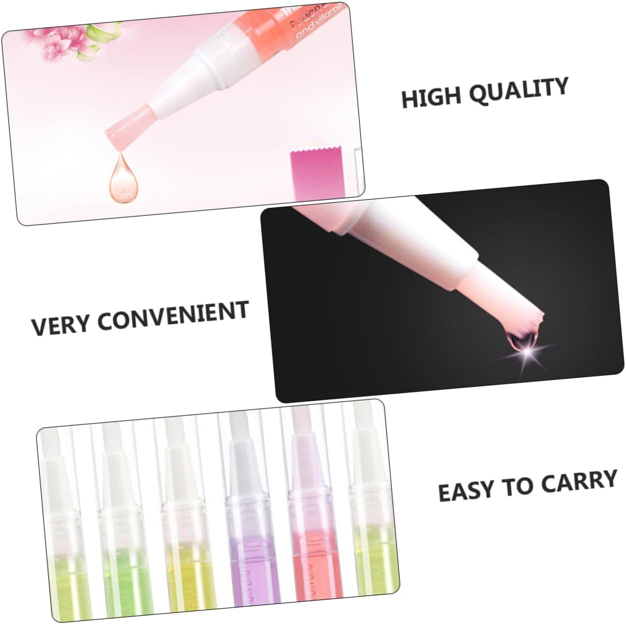 WOFASHPURET 6Pcs Cuticle Nourishing Oil Pen Organic Jojoba Castor Oil for Nail -Friendly Manicure Care Pen Nail Trimming Applicator image number 6