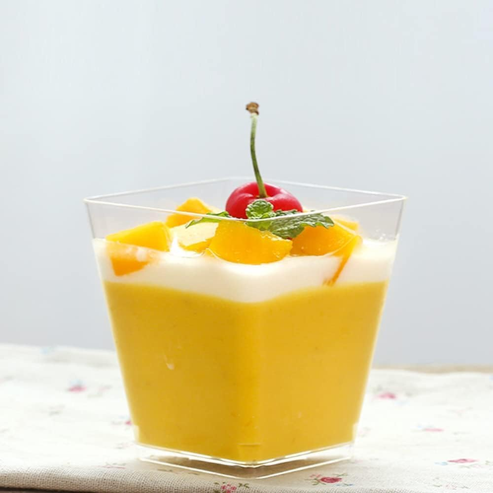 100 Pcs Dessert Square Cups,60Ml 2Oz with 100 Spoons,Clear Square Dessert Bowls,Washable Dessert Serving Bowl for Capcake,Ice Cream,Mousse,Pudding,Reusable Serving Cups for Tasting Party image number 5