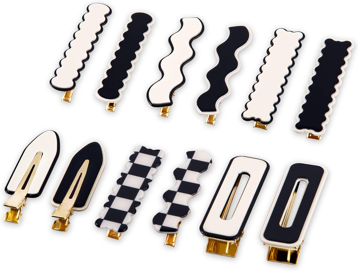 Cptots 12 PCS Acrylic Resin Alligator Barrettes for Women Small Cute Clips for Thick Thin Hair Fashion Decorative Accessories,Sparkling Multicolor