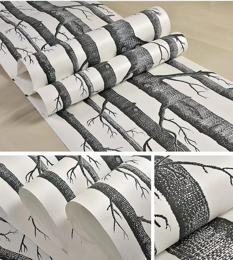 JLHOUSE 1084-3 Vinyl Wood Grain White & Black Peel & Stick Wallpaper Self-Adhesive Removable Home Renovation Decor Bedroom Dining Room Bookshelf Kitchen Wallpaper 45Cm X 300Cm image number 1