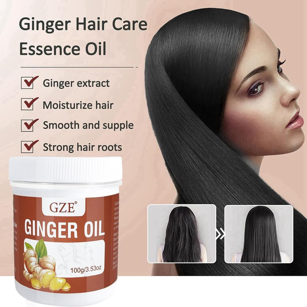 GZE Solid Ginger Oil for Hair Growth - Solid Hair Oil for Scalp Massage - Make Your Hair Shiny and Softer