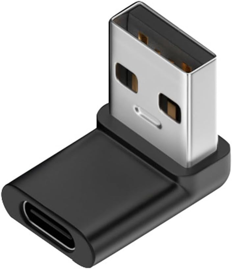 NFHK USB-C Type C Female 90 Degree up Angled to USB 3.0 a Male Data Adapter for Laptop Desktop image number 3