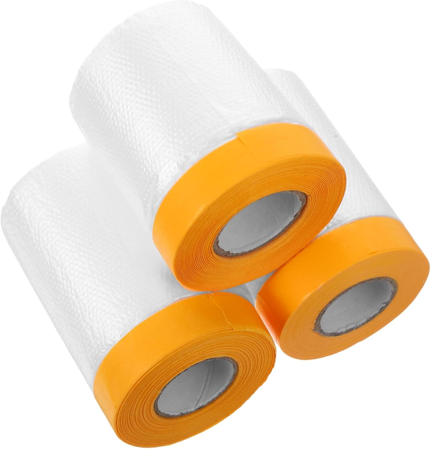 Pre-Taped Masking Film Rolls 30Cm 40Cm 55Cm 3Pcs, Furniture Protective Film Plastic Sheeting for Dust Protection and Painting Cover, Auto Body Paint Masking Tape for Professional Use image number 6