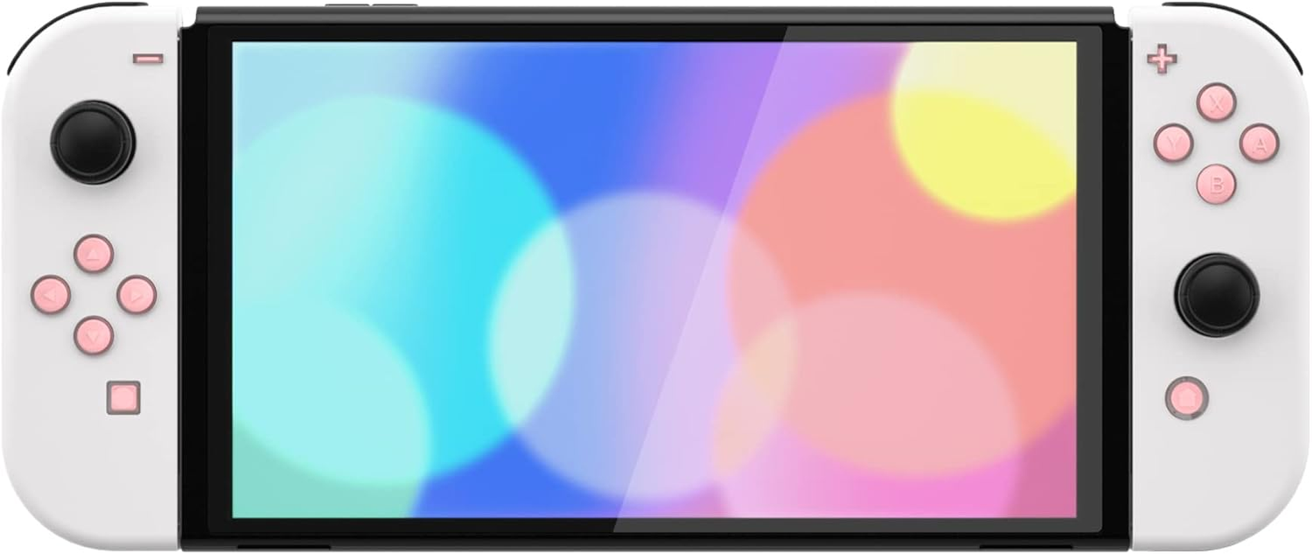 Extremerate Replacement Controller ABXY Direction Home Capture + - Jelly Buttons, Two-Tone Pale Red & Clear W/Symbols Action Face Keys for Nintendo Switch & Switch OLED Joy-Con - Joycon NOT Included - Blue Red image number 6