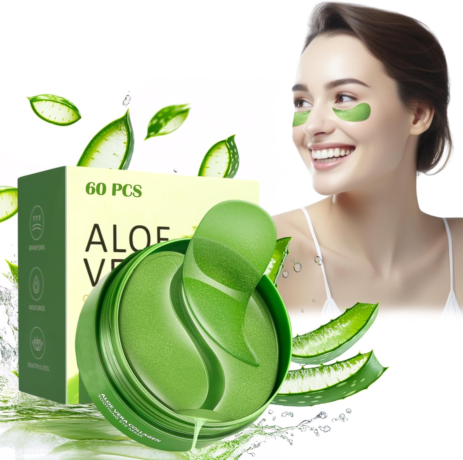 Revitalizing Rose Eye Patches 2-Pack (120 PCS) &ndash; under Eye Patches for Dark Circles & Puffiness | Eye Mask anti Wrinkles, Skin Care for Women & Men