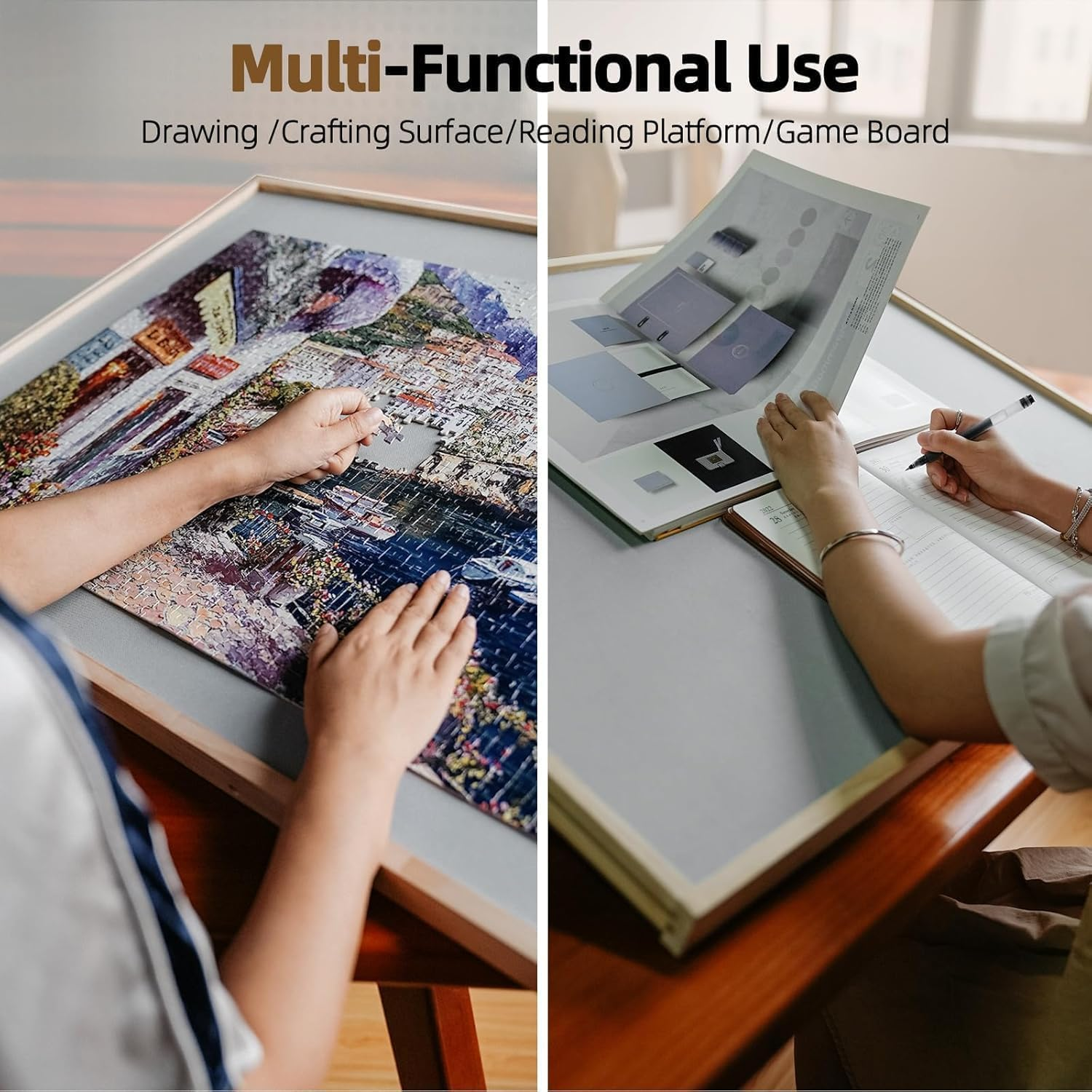 ALL4JIG 1500 Pieces Tilting & Rotating Puzzle Board for Adults Gifts, Wooden Jigsaw Puzzle Table with 4 Drawers, Portable Board with Lazy Susan and Cover image number 6