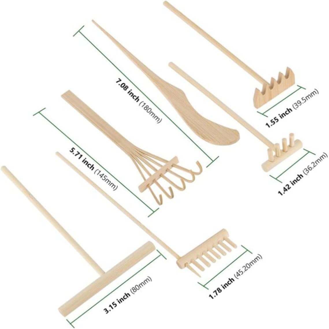 Yardwe 12Pcs Miniature Garden Rake Sand Garden Tools Zen Sand Tray Accessories DIY Mini Rake for Landscape Decor image number 3